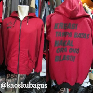 jaket fleece pe  dengan variasi sablon