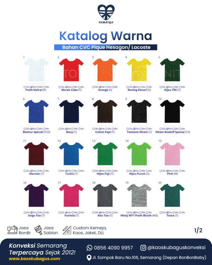 Katalog Warna Lacoste CVC Kaoskubagus 1