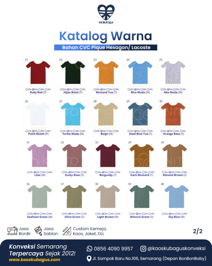 Katalog Warna Lacoste CVC Kaoskubagus 2